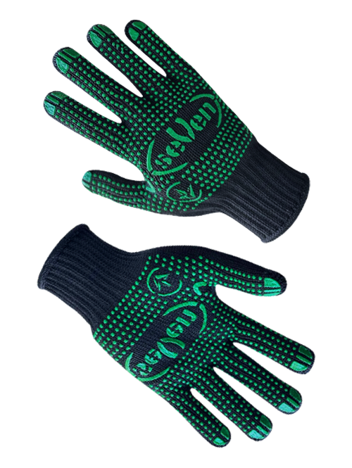 Рукавички трикотажні чорні з ПВХ крапкою з двох сторін SEVEN 75721 р.10